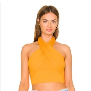 Super down halter crop top size small